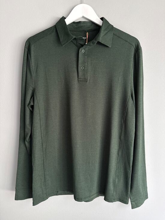 Quince Other - NWT Quince Men Long Sleeve Polo Shirt Size M Olive Green Recycled Preppy Golf
